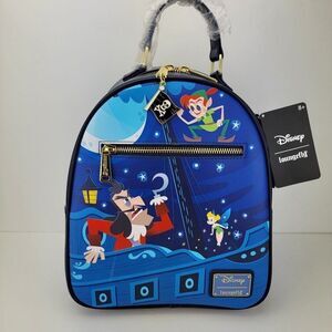 Loungefly Disney Mini Backpack Captain Hook Peter Pan Tinkerbell Ship NWT
